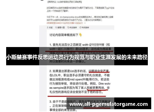 小斯禁赛事件反思运动员行为规范与职业生涯发展的未来路径