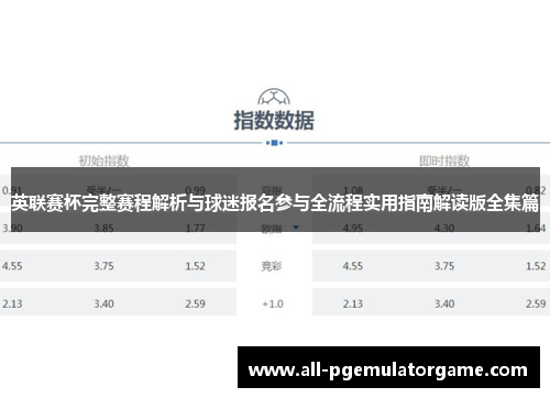 英联赛杯完整赛程解析与球迷报名参与全流程实用指南解读版全集篇 英联赛杯完整赛程解析与球迷报名参与全流程实用指南解读版全集篇